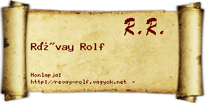 Révay Rolf névjegykártya